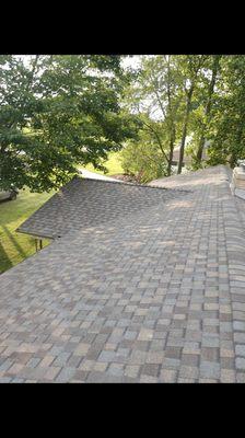 New shingle roof installation