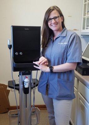 Dr. Mandy with our ultrasound machine.