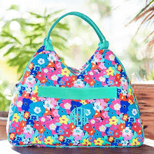 Poppy Floral Tote-We monogram!