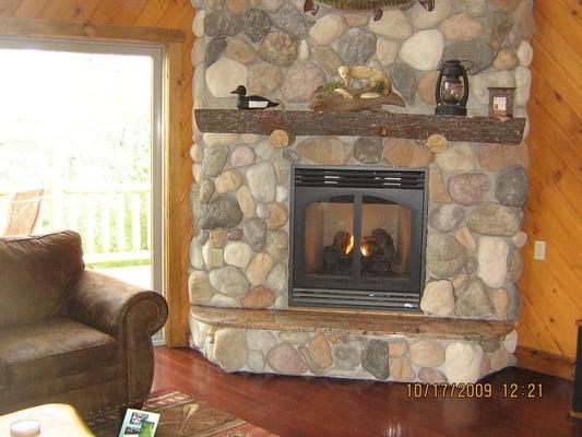 fireplace and living room