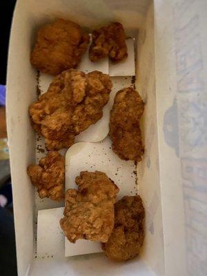 Seriously?  At least three of those pieces were just crumbs in the bottom of the bag of tenders.