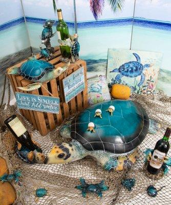 Big Variety of Coastal Décor Including Lots of Popular Sea Turtle Merchandise