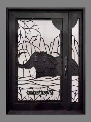 Amazing custom made Water Buffalo door for large hunting lodge. We can create any design you desire.