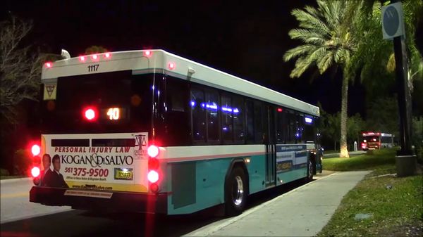 Palm Tran bus leaving The Mall at Wellington Green stop to the south of Wellington FL dentist Steven M Miller DDS