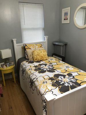 The second bedroom got a nice facelift via a niccc we coat of paint and a new light fixture