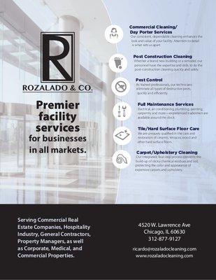 Rozalado Chicago: Facility Services Brochure