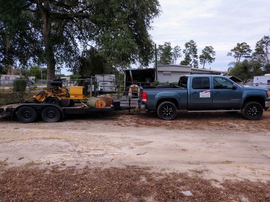 Truck loaded and ready to go to work