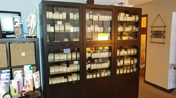 Health Cabinet Contains Supplements and Herbal  Remedies