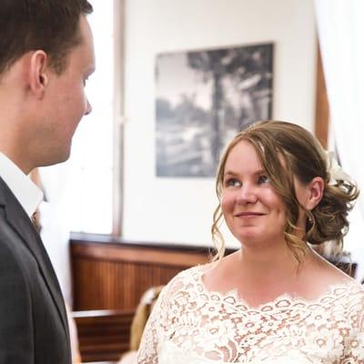 The look of Love. A happy couple exchanging vows at the Winter Park Wedding Chapel