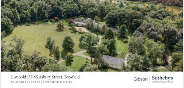 A legacy property in Topsfield.  Built by my father in 1993 this was a joy to participate in the sale.