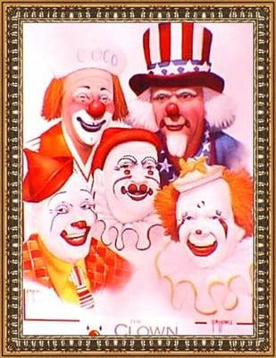 coco (top left) in the clown hall of fame...