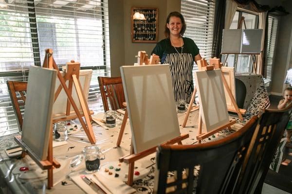 These Exclusive & Private Painting Parties are held in the convenience of your home or any location of your choice.