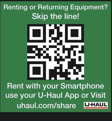 Good News! The community wants us to have a UHaul kiosk -YOU GOT IT! 
 scan this QR code to get started!