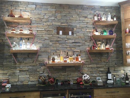 Bar shelving.