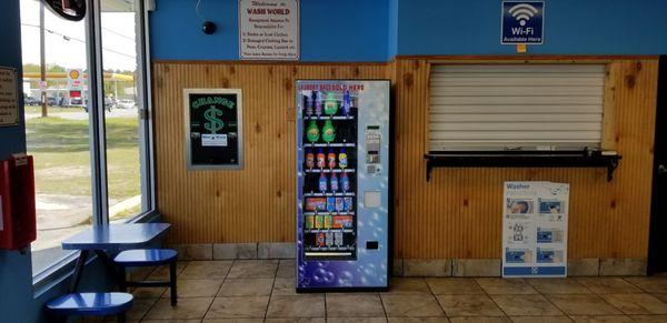 Vending machine just in case you need or left laundry supplies behind.