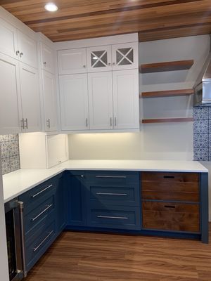 Kitchen cabinets.