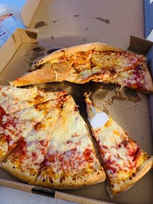 Crushed pizza.