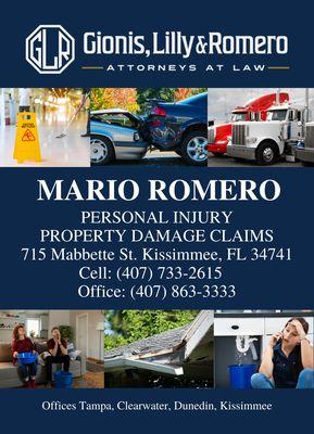 Attorney Mario Romero- bilingual. Over 28 years of legal experience.