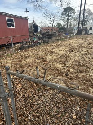 This is my yard after they came and placed hay. Uneven, rocky, unsafe!