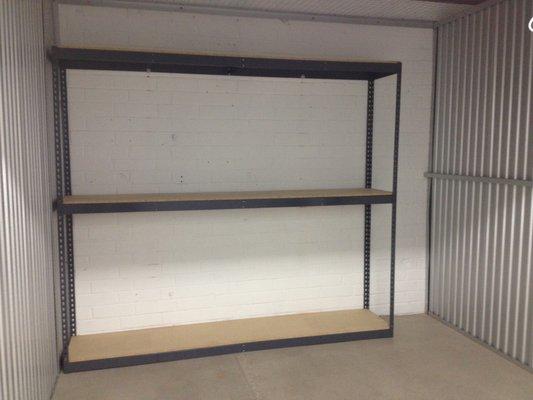 Shelves available in some storage units for easy organizing!