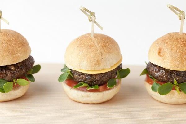 Petite Angus Slider with Aged Cheddar Cheese and Micro Argula