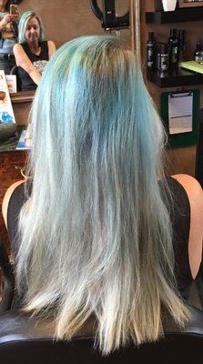 Before and after. Faded color to beatiful sea waves.