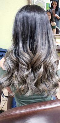 Ash blonde-gray/balayage by Taylor