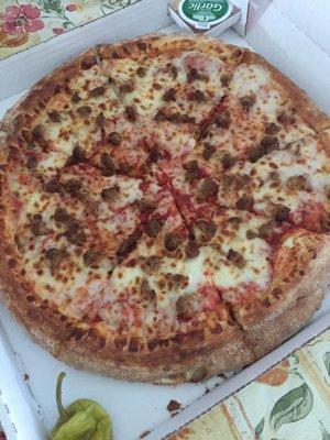 Original large Crust pizza with spicy sausage