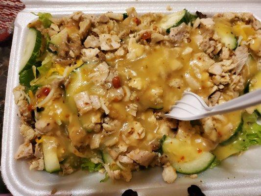 Grill chicken salad with Italian dressing