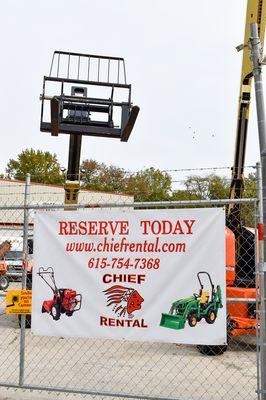 Heavy equipment rental from Chief Rental in Old Hickory, TN area. Reserve all online.