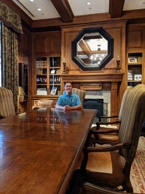 Inside the clubhouse. The Players Library.