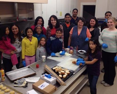 Youth Faith Group preparing dinner