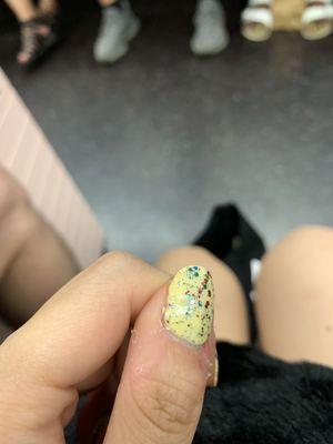 Messy paint job and bad cuticle cutting