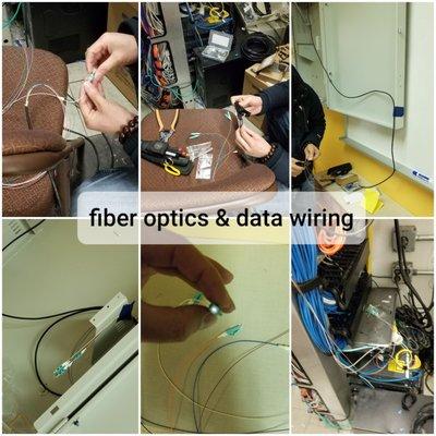 AT WORK Fiber optic connections, data cable wiring.   Best Handyman in QUEENS  https://notjusthandymen.com/