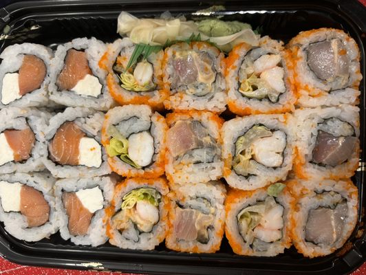 philadelphia roll; boston roll; spicy yellowtail roll