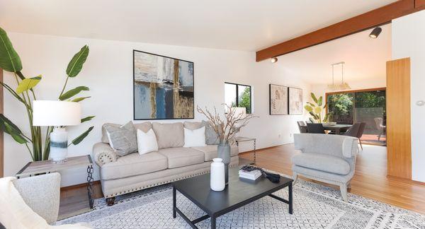 living and dining room combo home staging San Diego