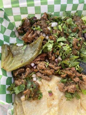 Cactus , fried cheese & steak tacos