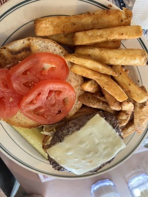 Cheeseburger Deluxe with seasoned fries