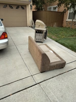 Had to remove a couple of couches from a customer in Brentwood CA.