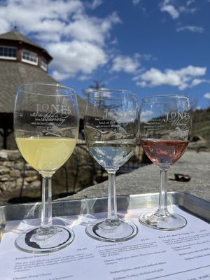 A "Wine Flight" is a seasonal offering of several varieties, to be enjoyed in our lovely setting.