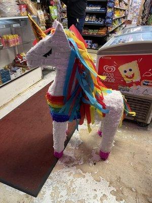 Unicorn rainbow piñata