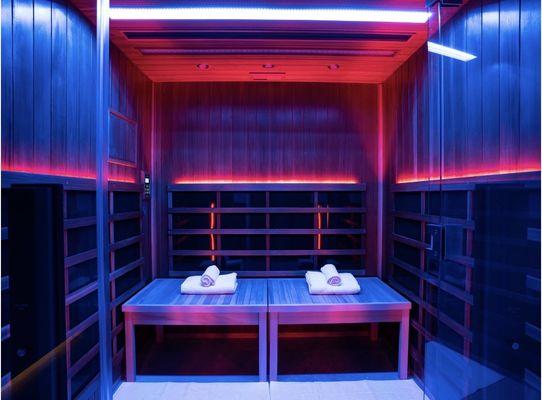 Full spectrum private infrared sauna studio with red light therapy