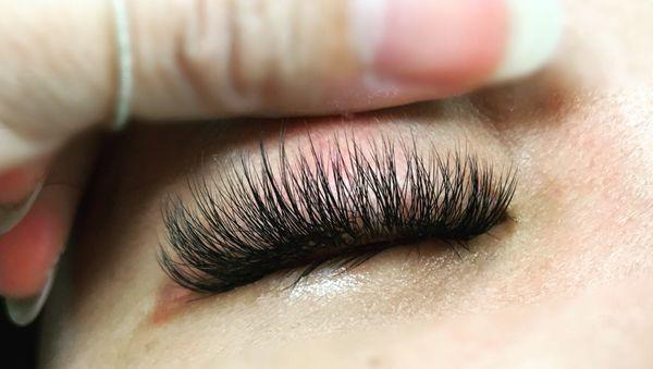 Close up of Volume Lashes.