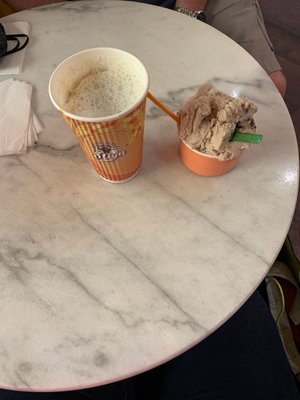 Donatello rock gelato and cappuccino