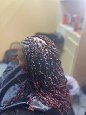 Cornrows with twist