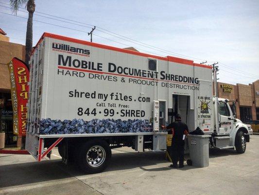 On-site shredding services.