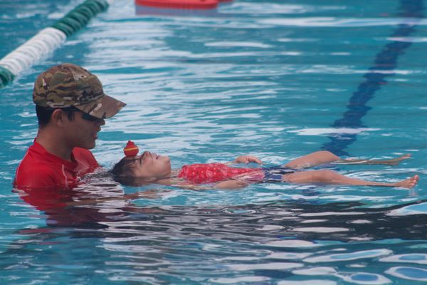 Every child should know how to float.  And if you can balance a ball on your forehead while doing so - even better!