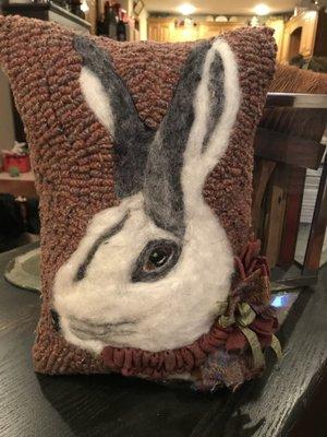 Needle Felted and Hooked Bunny