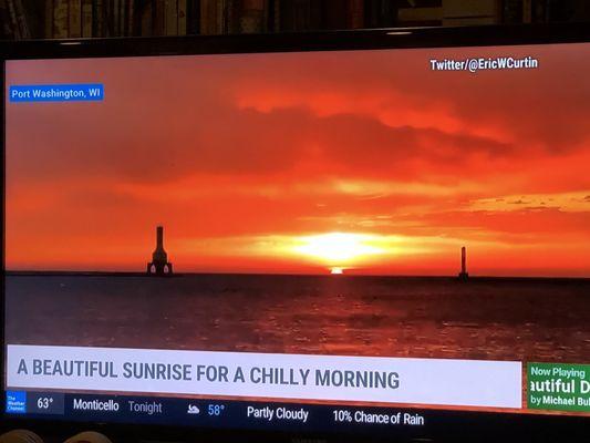 The Weather Channel is killing it with sunrises this morning. Have a great weekend.