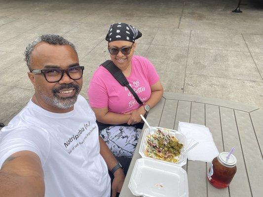 My wife and I about to try these brisket nachos.